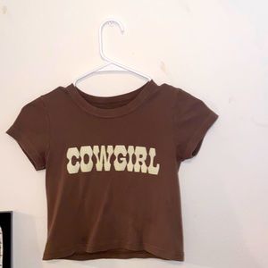 Brown cowgirl croptop from brandy melville!